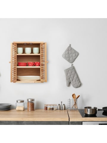 relaxdays Hängeschrank in Natur - (B)35 x (H)46,5 x (T)21 cm