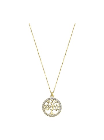 LOTUS silver Lebensbaum Halskette 925 Sterling Silber ca. 42cm gold