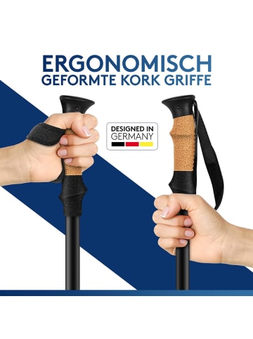 Alpen Bears Wanderstöcke Aluminium Damen  Schwarz