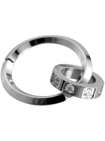 Adeliás Damen Anhänger aus Edelstahl mit Zirkonia in silber