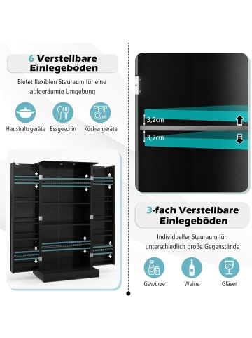 COSTWAY Küchenschrank 120cm in Schwarz