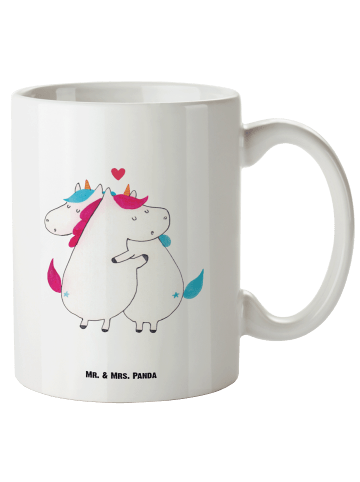 Mr. & Mrs. Panda Riesenkaffeetasse Einhorn Mitteilung ohne Spruch in Weiß
