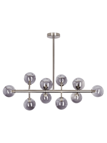 Beliani Pendelleuchten RAMIS in Silber - (W) 90 x (H) 68 x (L) 34 cm