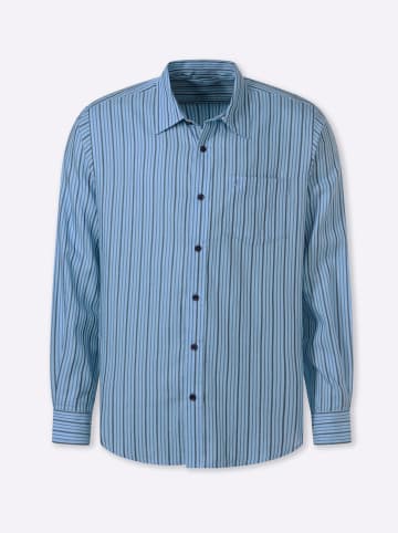 WITT WEIDEN Langarmhemd in himmelblau-gestreift