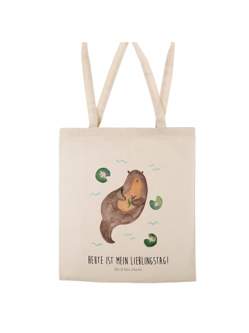 Mr. & Mrs. Panda Jutebeutel Otter Seerose mit Spruch in Creme