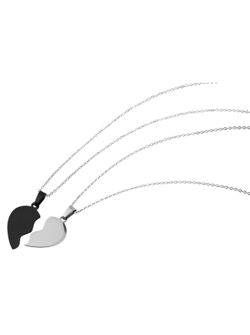Adeliás Unisex Halskette – Herz aus Edelstahl 43 cm in silber