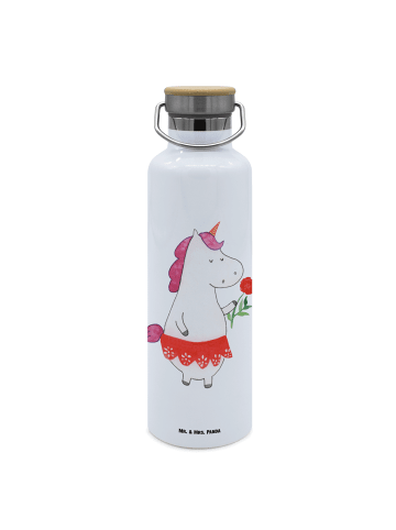 Mr. & Mrs. Panda Trinkflasche Einhorn Dame ohne Spruch in Weiß