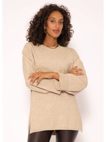 SASSYCLASSY Oversize Strick-Pullover in Beige