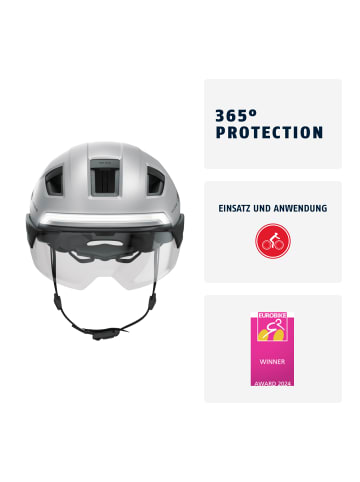 ABUS Fahrradhelm HYP-E ACE in gleam silver