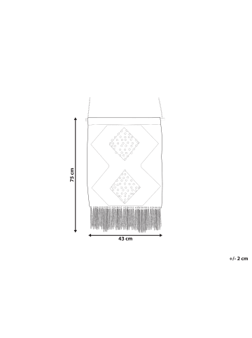 Beliani Wandbehang SABO in Beige/Rot/Gold - (W) 43 x (H) 75 x (L) 1 cm