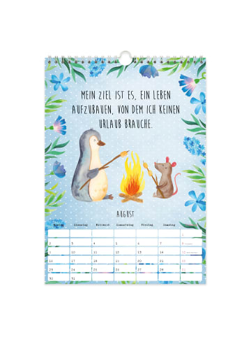 Mr. & Mrs. Panda A4 Wandkalender 2024 Pinguin Collection mit Spruch in Weiß