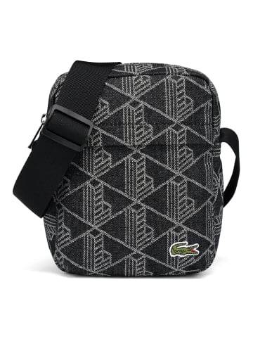Lacoste Monogram Neocroc Umhängetasche 16 cm in mono jacquard denim noir