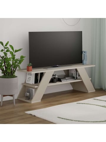 CALICOSY TV-Möbel FARFALLA in Beige - (W) 120  x (H) 40  x (L) 33,5  cm