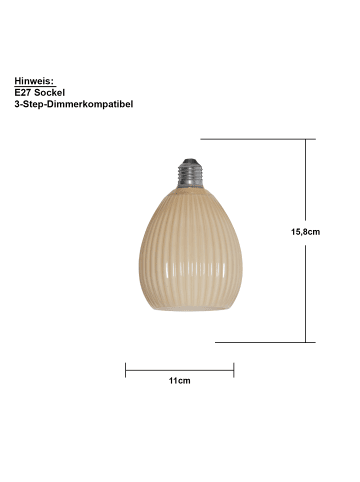STAR Trading LED-Leuchtmittel ,Decoled Dream', E27, 3,5W, 31-210lm, 3-stufig dimmba
