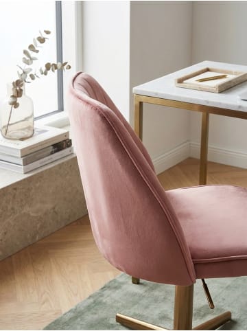 KADIMA DESIGN Schreibtischstuhl Samt Design Drehstuhl mit Lehne, Schalenstuhl in Rosa
