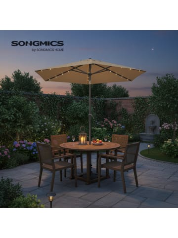 SONGMICS Sonnenschirm Sheld in Taupe - (H)241 x Ø270 cm