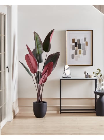 Beliani Kunstpflanze BANANA TREE in Grün/Schwarz/Rot - (W) 95 x (H) 163 x (L) 95 cm