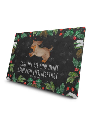 Mr. & Mrs. Panda Tee Adventskalender Hund Dackel mit Spruch in Kreidetafel