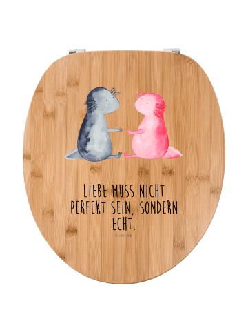 Mr. & Mrs. Panda Motiv WC Sitz Axolotl Liebe mit Spruch in Braun