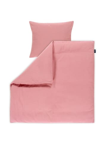 Alvi Bettwäsche Mull mit Knopf 80 x 80 cm - Fox Glove in rosa