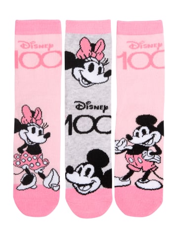 United Labels 3er Pack Disney Minnie Mouse Socken Kindersocken Sneaker Söckchen in rosa