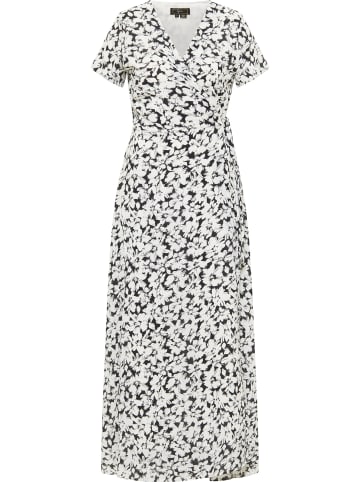faina Damen Wickelkleid in Schwarz Weiss