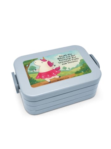 Mr. & Mrs. Panda Bento Box Einhorn Ballerina Design mit Spruch in Blau Pastell