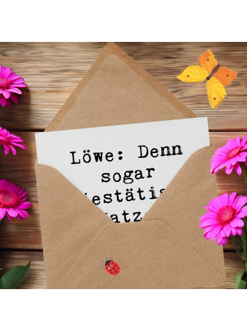 Mr. & Mrs. Panda Grußkarte Spruch Majestätischer Löwe mit Spruch in Weiß