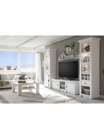 Furn.Design Wohnwand weiß Pinie Landhaus, Schrankwand 4-teilig 293 x 207 cm
