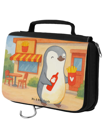 Mr. & Mrs. Panda Kosmetiktasche Pinguin Pommes Design ohne Spruch in Weiß