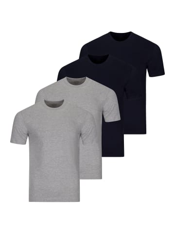 Ragman Unterhemd / Shirt Kurzarm Basic in Grau / blau