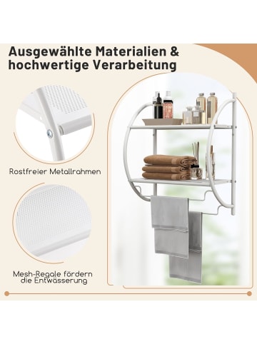 COSTWAY Handtuchablage 2 Ablagen in Weiß