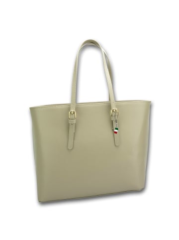 Florence Leder Schultertasche, Shopper, Businesstasche Florence helltaupe, grau ca. 43cm