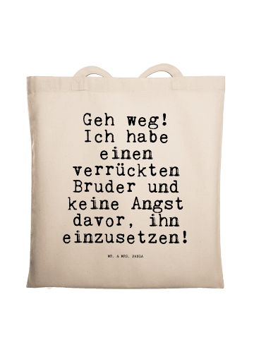 Mr. & Mrs. Panda Beutel Geh weg! Ich habe... mit Spruch in Creme