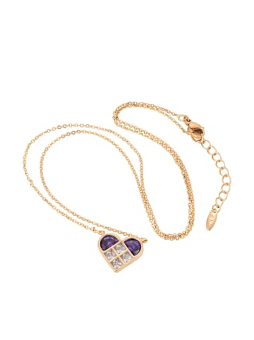 faina Women Necklace in Rose Gold Violet