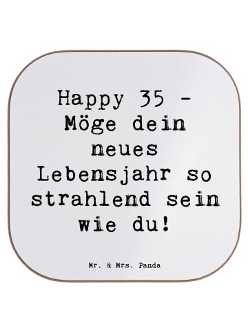 Mr. & Mrs. Panda Tassenuntersetzer Spruch 35. Geburtstag Glückwü... in Weiß