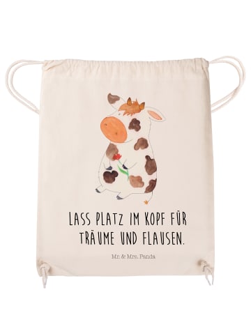 Mr. & Mrs. Panda Gym-Beutel Kuh mit Spruch in Creme