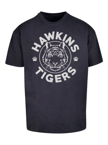 F4NT4STIC Oversize T-Shirt Stranger Things Hawkins Grey Tiger in marineblau
