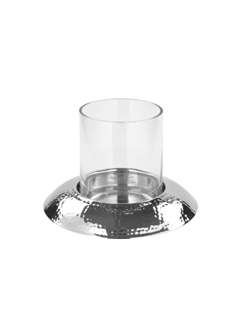 Fink Windlicht "Napa" mit Glas in Silber - H. 24 cm - D. 27,5 cm