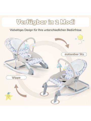 COSTWAY 2 in 1 Babywippe klappbar 0-6 Monaten in Grau