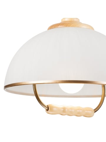 Licht-Erlebnisse Pendelleuchte Ø 30 x (T)64 cm in Bronze Weiß Natur