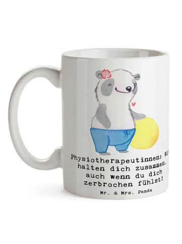 Mr. & Mrs. Panda Tasse Physiotherapeutin Zusammenhalt mit Spruch in Weiß