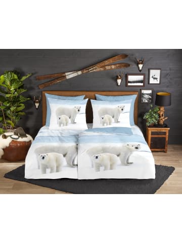 Good Morning good morning Comfort Flanell Bettwäsche - Care- Eisbären, Winter, blau in blau