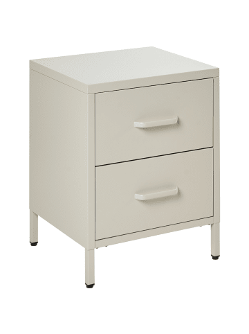 Beliani Nachttisch MALAVI in Beige - (W) 43 x (H) 55 x (L) 40 cm