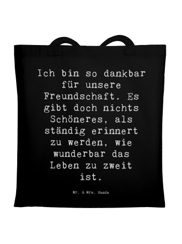 Mr. & Mrs. Panda Umhängetasche Spruch Dankbarkeit für Freundscha... in Schwarz