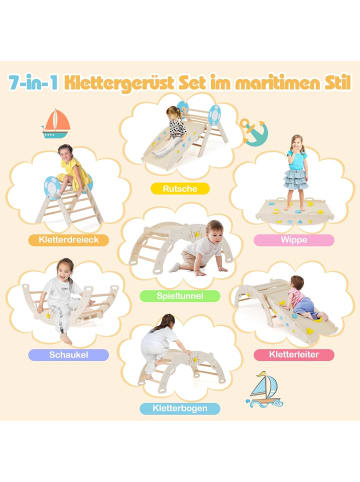 COSTWAY Klettergerüst Indoor 3er Set in Beige