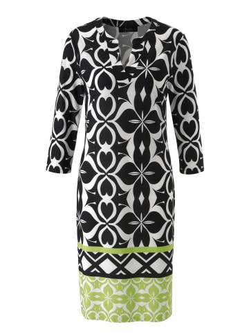 Aniston SELECTED Jerseykleid in schwarz-wollweiß-kiwigrün