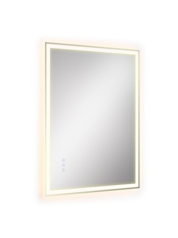 SONGMICS Wandspiegel Berit in Weiß - (B)60.7 x (H)2.4 x (T)80.7 cm