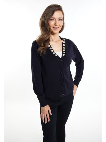 Usha Damen Cardigan Mit Perlen in Schwarz