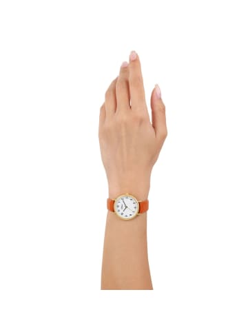 s.Oliver Quarzuhr Alloy/Edelstahl, IP gold in Orange